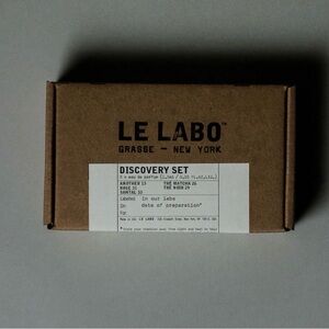 Le Labo Discovery set of 
Another 13 Rose 31 Santal 33 Thé Matcha 26 Thé Noir 29